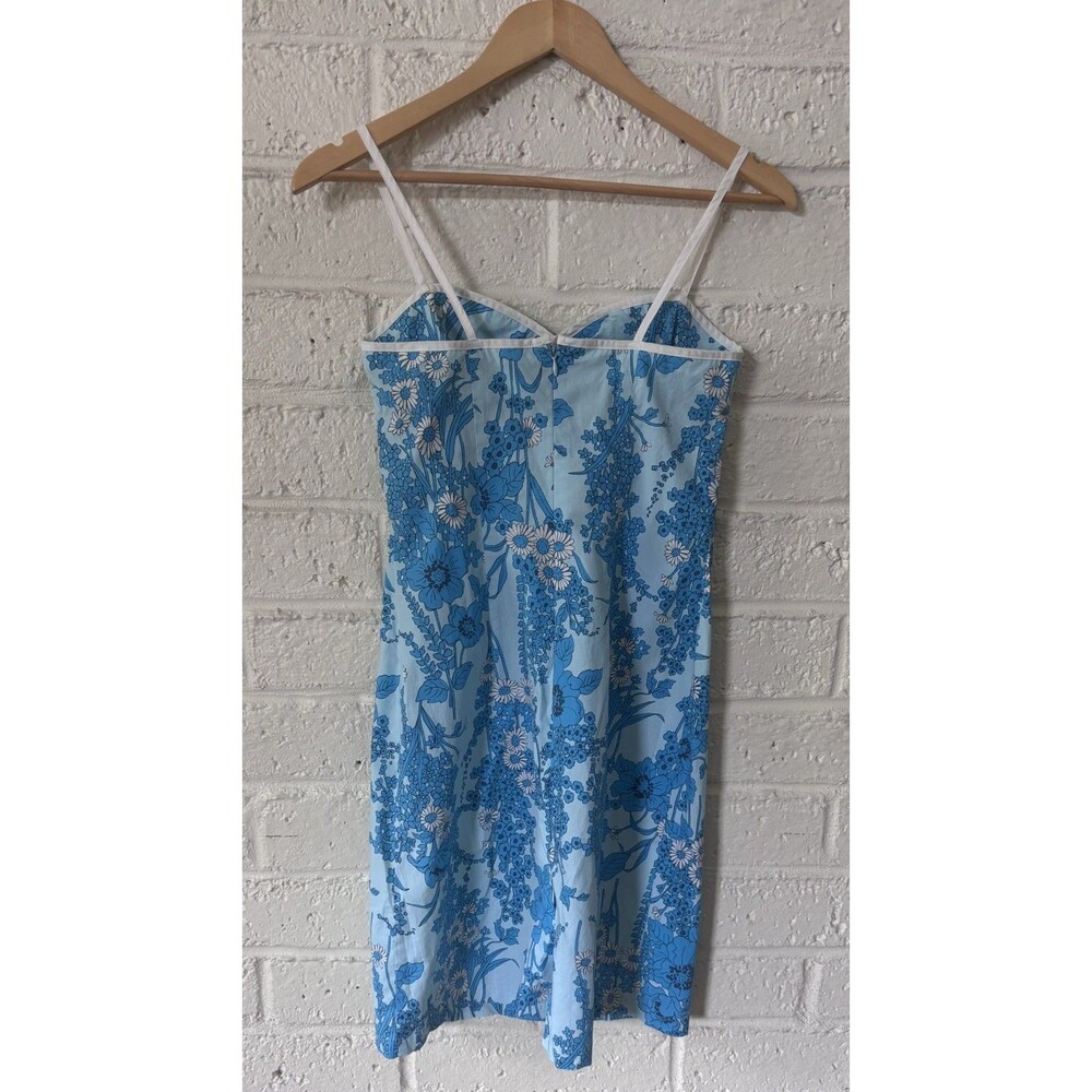 Moda International Mini Dress Size 2 Blue Strappy Floral Beach Victoria Secret - Picture 2 of 7